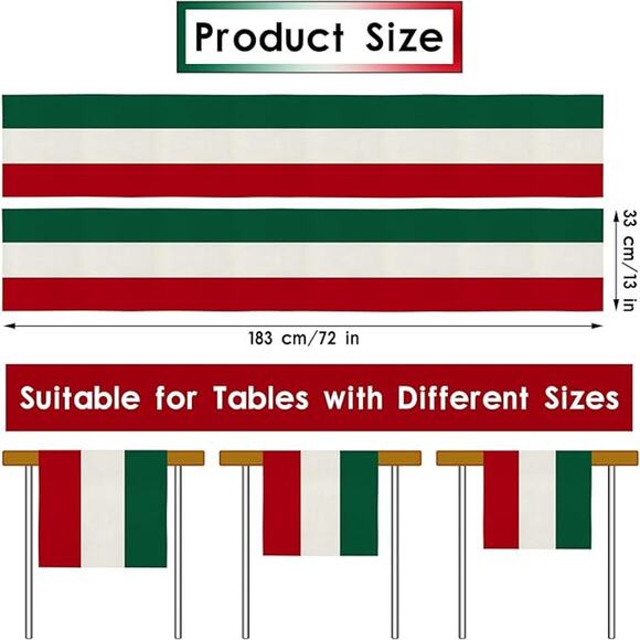 4 Pcs Italy Table Runner Italian Themed Party Decoration - Picture 3 of 4